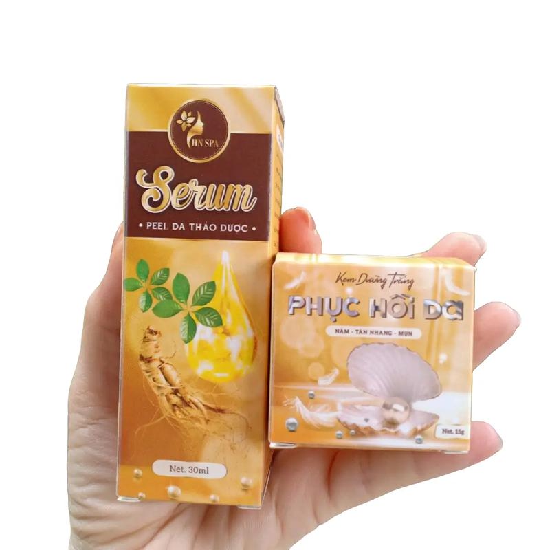 serum & tinh chất Peel Da Spa HN Beauty - Combo Dưỡng Da Hiệu Quả - Tinh Chất Ampoule - Kem Tái Tạo Trắng Phục Hồi Mặt - Khối Lượng 15g,tất cả các loại da collagen kemtai tao trị mụn  nam tann hang nâng cơ b5 pretty skin mun b3 tàn nhang đốm nâu