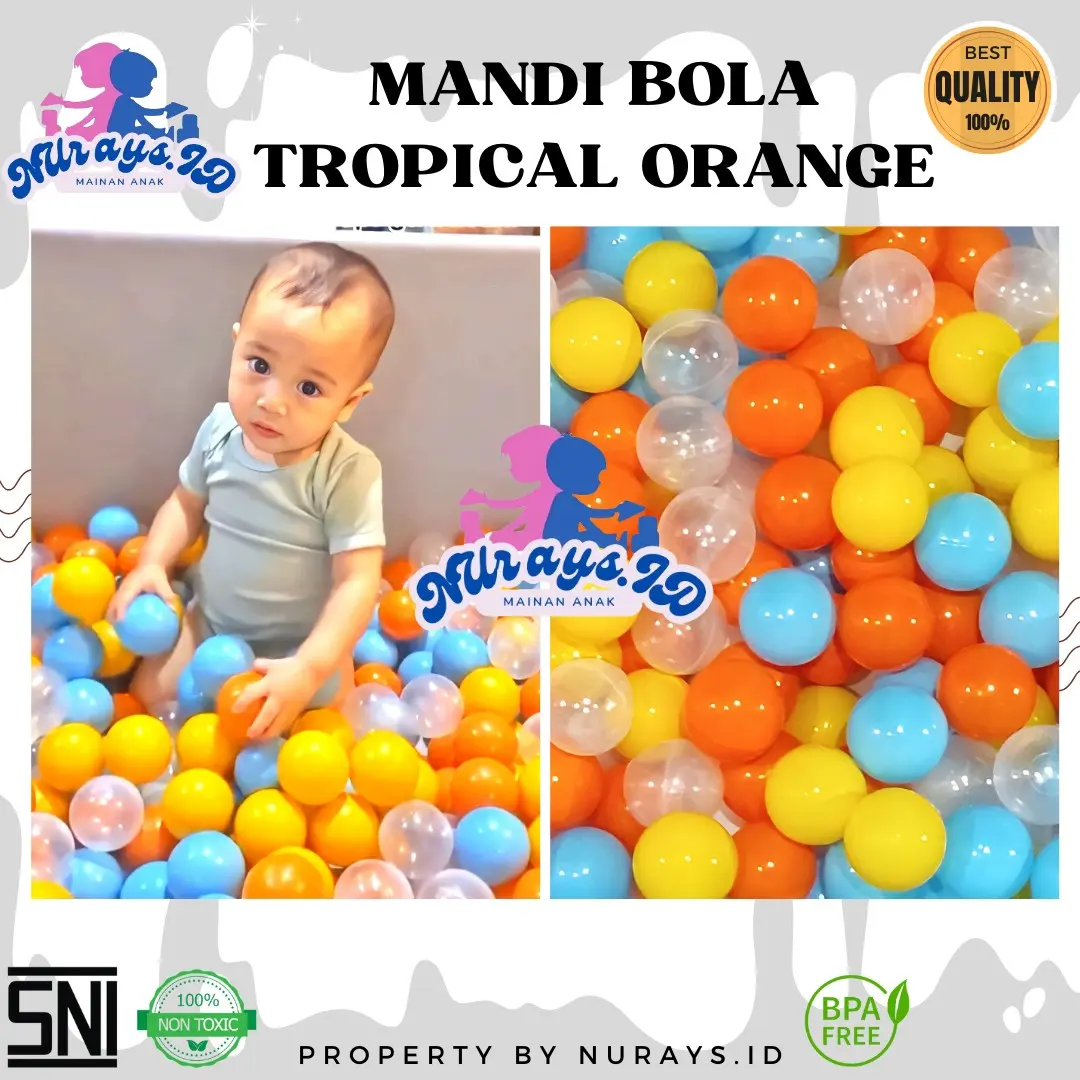 Mandi Bola Anak Warna Warni Tropical Orange High Quality SNI Anak-Anak Toys