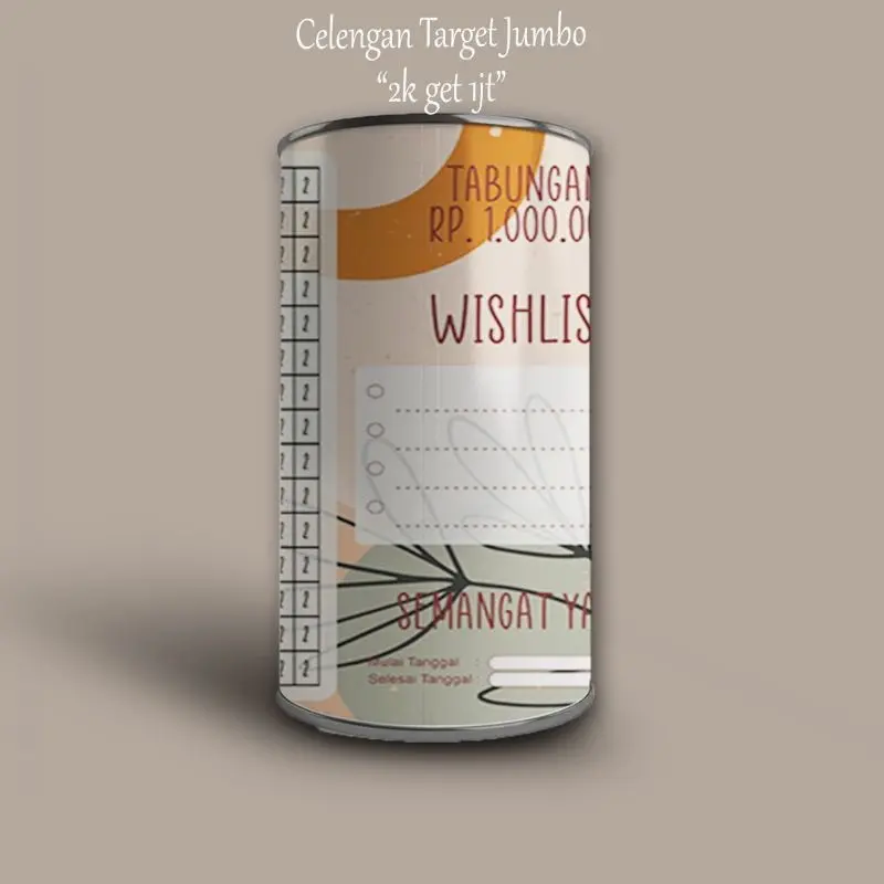 Celengan Target 100 RIBU TARGET 100 JUTA Buka tutup Jumbo full kaleng Murah Celengan Viral Celengan Buka Tutup Celengan Permanen Karakter 5