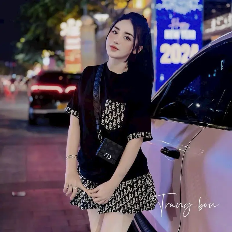 Set áo tăm váy kaki có lót Top Voi Women Nữ Nhung dobotole  lungbeolon đồ  bộ bộ  nỉ  nữ quần đi chơi 3