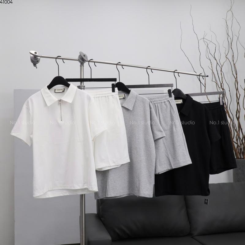 Bộ Polo (có tách lẻ) No.1 Studio Cotton gai Zip cổ 0883