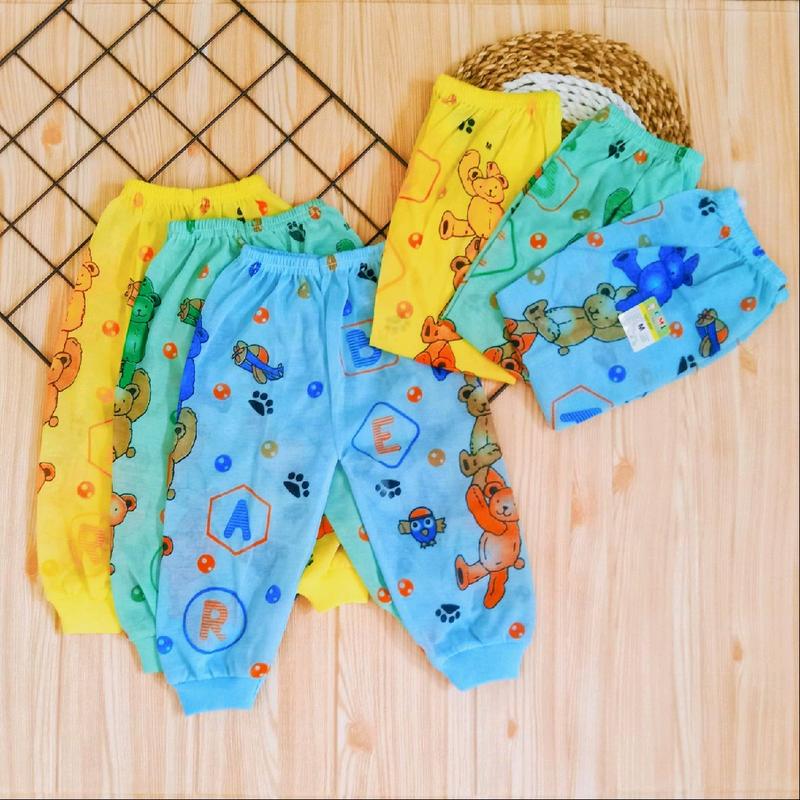 12 pcs celana panjang bayi karakter Nyaman Lembut Kuning dasar bentuk 0