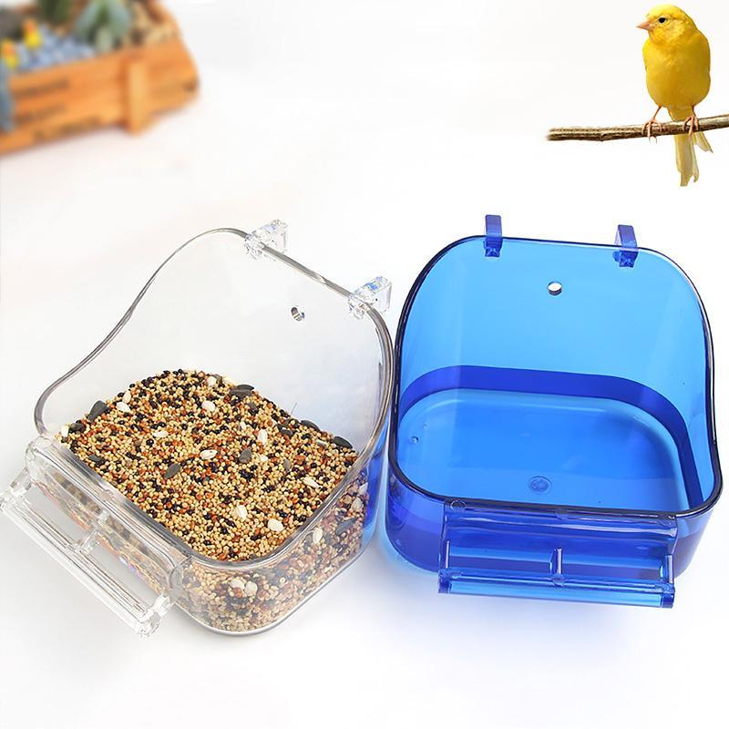 Plastic Bird Bowl Hanging On The Cage Parrots Pigeon Feeder Hamster Bowl Water Cup With Hook Small Pet Bath Tub Pet Supplies 6