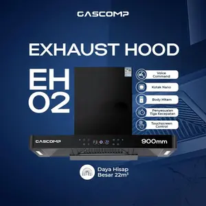 GASCOMP Cooker Hood daya hisap kuat dan smart dengan sensor voice Exhaus Hood (EH-02) Exhaust Hood
