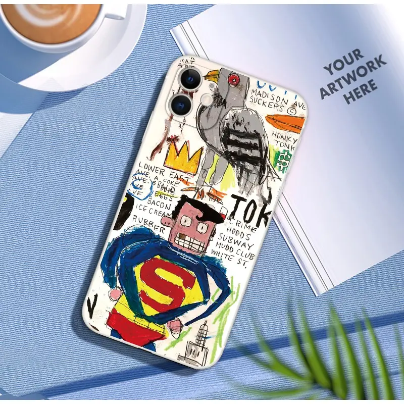 Soft Case Tpu Motif Graffiti Superman Untuk compatible for iP 11 13 Pro Max X Xr Xs Max 5s Se2 6s 7 8 Plus 12 Mini 14 Pro Max Cover Handphone Lentur Softcase Casing 1