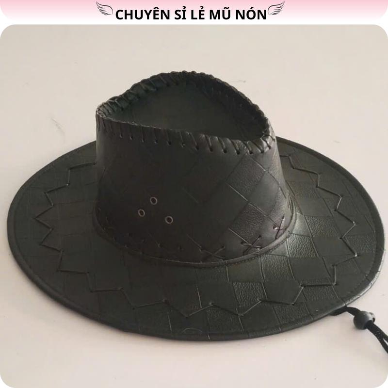  Mũ Cao Bồi Da Pu Cao Cấp Fedora Unisex - Màu Sắc 3 Màu Cơ Bản - Size 58cm Vòng Đầu 
