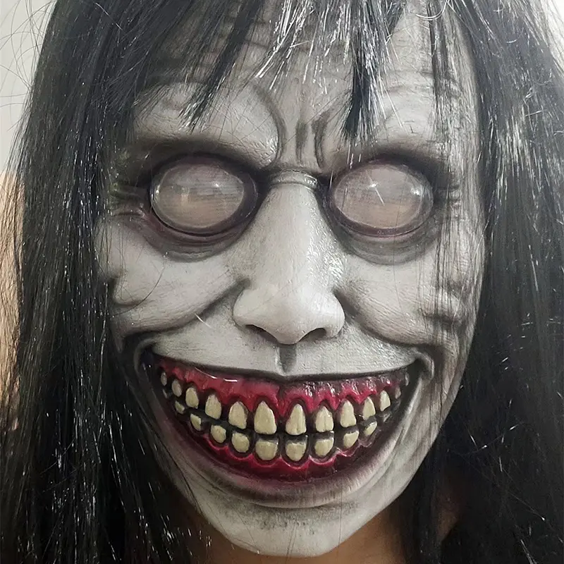 Horror The Exorcist Smiling Face Demon Mask Cosplay Creepy Ghost Skull Plastic Masks Halloween Carnival Party Costume Prop