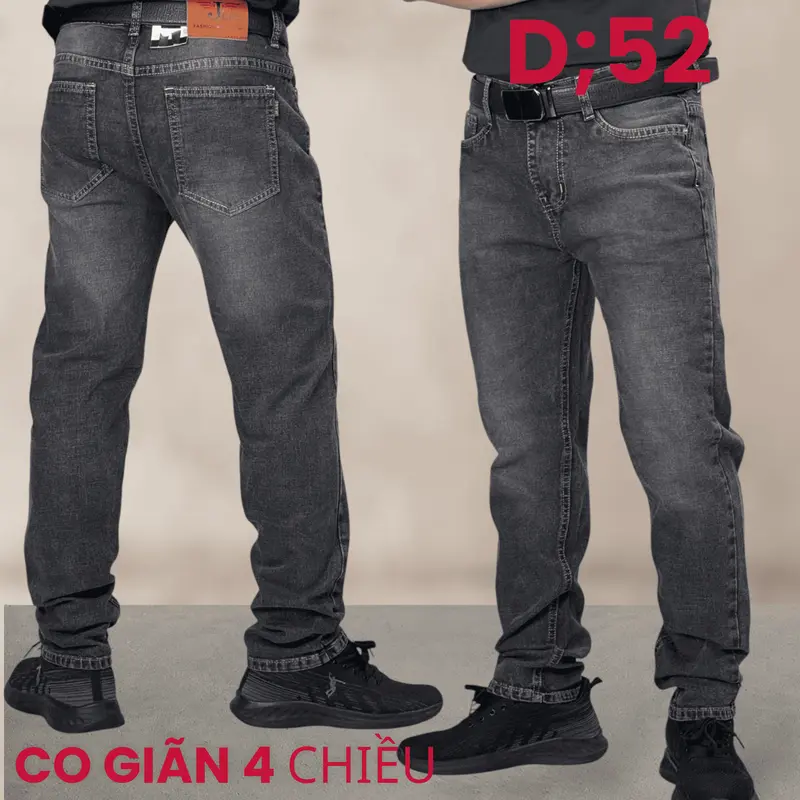 QUẦN JEAN NAM CO GIÃN 4 CHIỀU    Chất liệu bền đẹp, mềm mại, thoáng khí.  Thiết kế ôm vừa vặn, linh hoạt khi vận động.  Dễ phối đồ, phù hợp nhiều phong cách.  Túi tiện lợi, đường may tỉ mỉ.   Sở hữu ngay hôm nay! 0