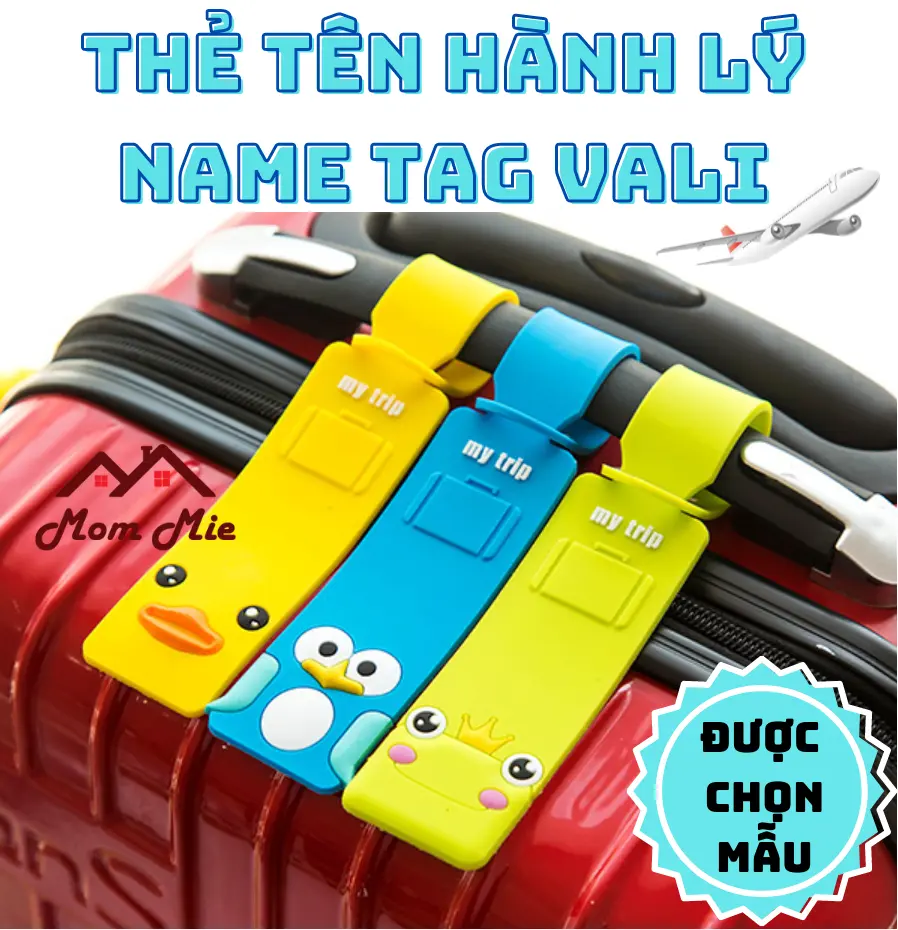 Thẻ tên gắn vali du lịch, cặp sách cho bé, name tag hành lý bằng nhựa dẻo nhiều mẫu dễ thương - M106, M127, J138