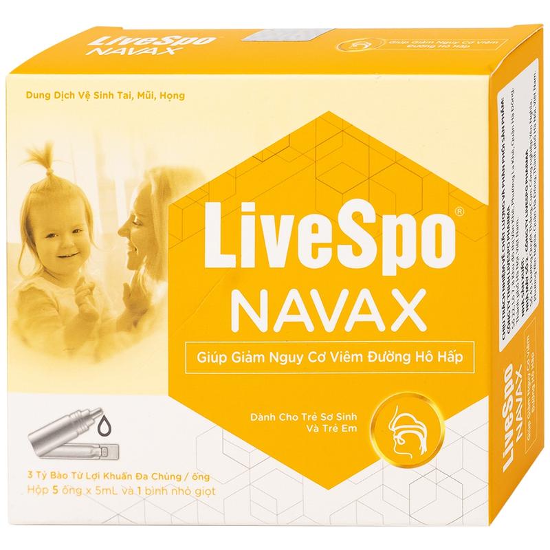 Nước Muối Rửa Mũi Bào Tử Lợi Khuẩn Navax Kids Cho Trẻ Sơ Sinh Và Trẻ Em 5 Ống X 5ml