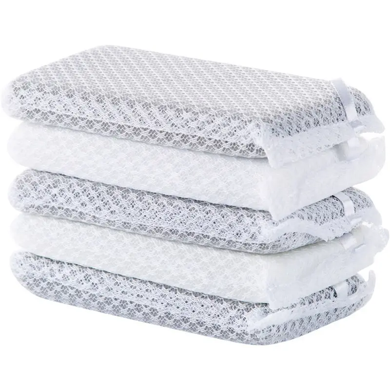 Miếng Bọt Biển Làm Sạch Gia Đình, 5 Cái, Miếng Cọ Rửa, Dày, Vải Làm Sạch, Dụng Cụ Vệ Sinh Nhà Bếp Gia Đình, Phụ Kiện Rửa Bát Rửa Chén 8
