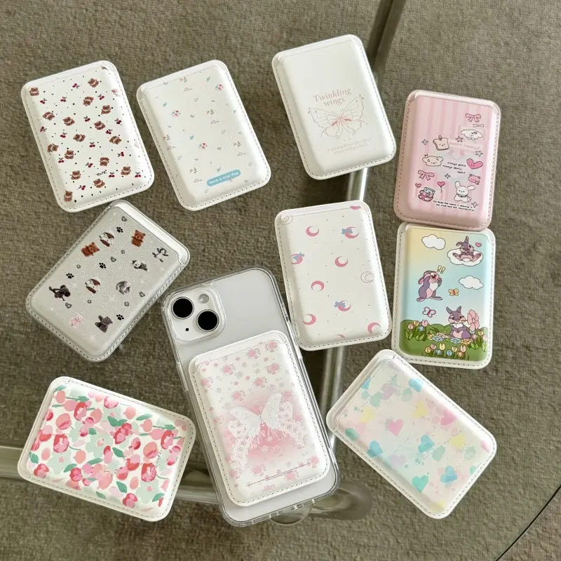 Applicable to MagSafe Magnetic Card Holder Iphone15promax Leather 14pro Access Card 13