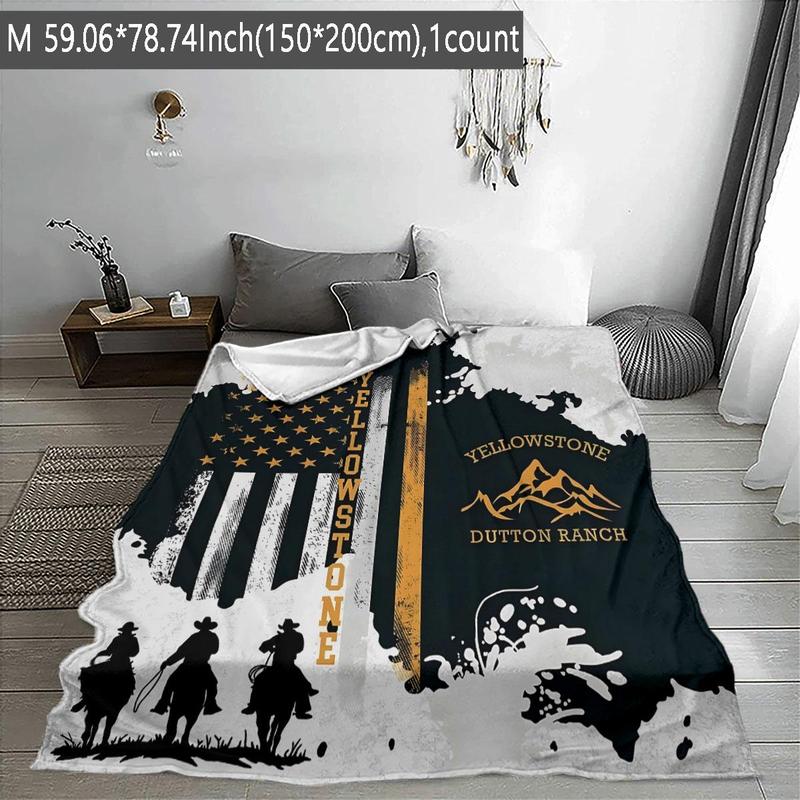 Yellowstone National Park Pattern Blanket, 1 Count Soft Comfortable Throw Blanket, Warm Napping Blanket for Home Office Travel Camping 2