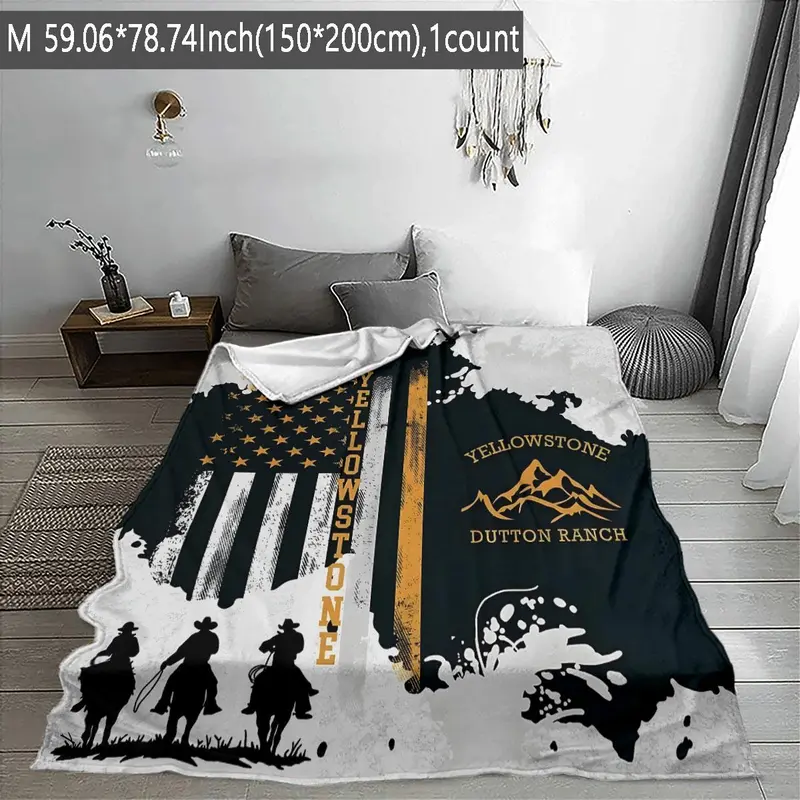Yellowstone National Park Pattern Blanket, 1 Count Soft Comfortable Throw Blanket, Warm Napping Blanket for Home Office Travel Camping 2
