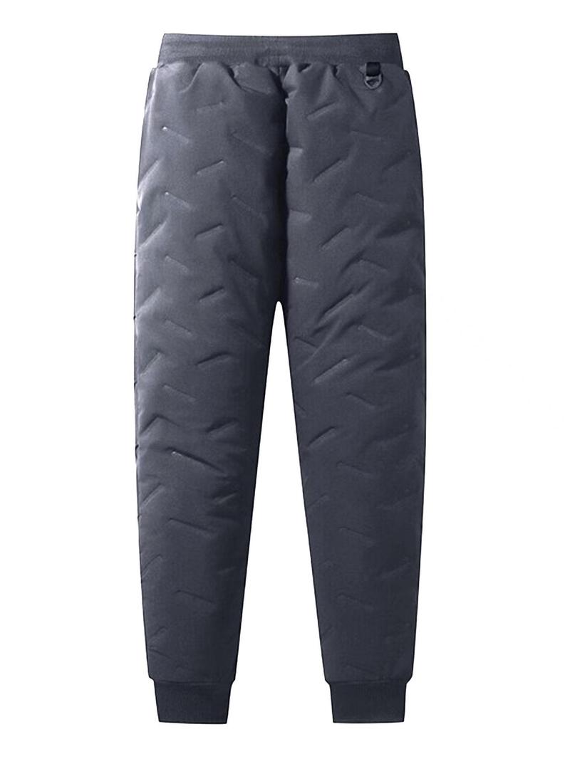 Product Introduction of Men's Pocket Zipper Drawstring Winter Pants, Casual Regular Fit Plain Thermal Lined Trousers, Pants for Men, Men's Clothing Combat Trousers Men 4