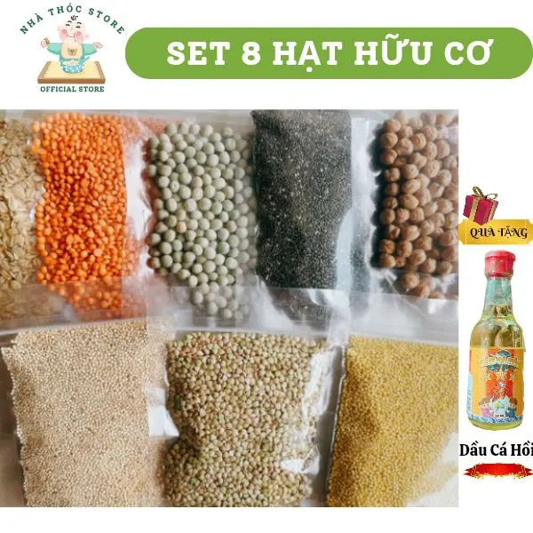 SET 8 HẠT ĐẬU, NGŨ CỐC HỮU CƠ ĂN DẶM, LÀM BÁNH, SỮA HẠT