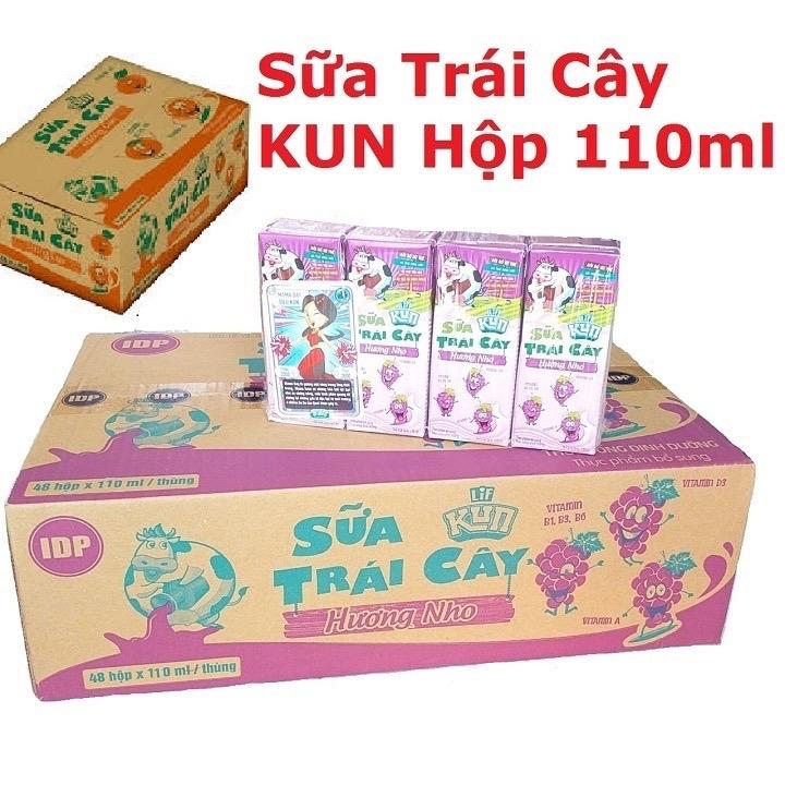 Thùng sữa trái cây Kun 48 hộp x 110ml đủ vị