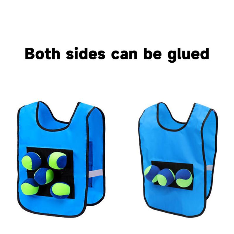 Stick Ball Vest Dodgeball Game with 5 Soft Balls Parent-Child Interactive Throwing Ball Toy Kids Boys Girls Playground Indoor Outdoor Activity Game 8