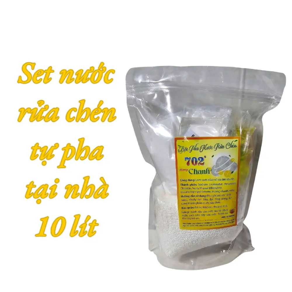 Bột Pha Nước Rửa Chén 10 Lít, Hương Chanh Vàng, Tiết Kiệm, Làm Sạch Nhà Bếp Viên Tẩy