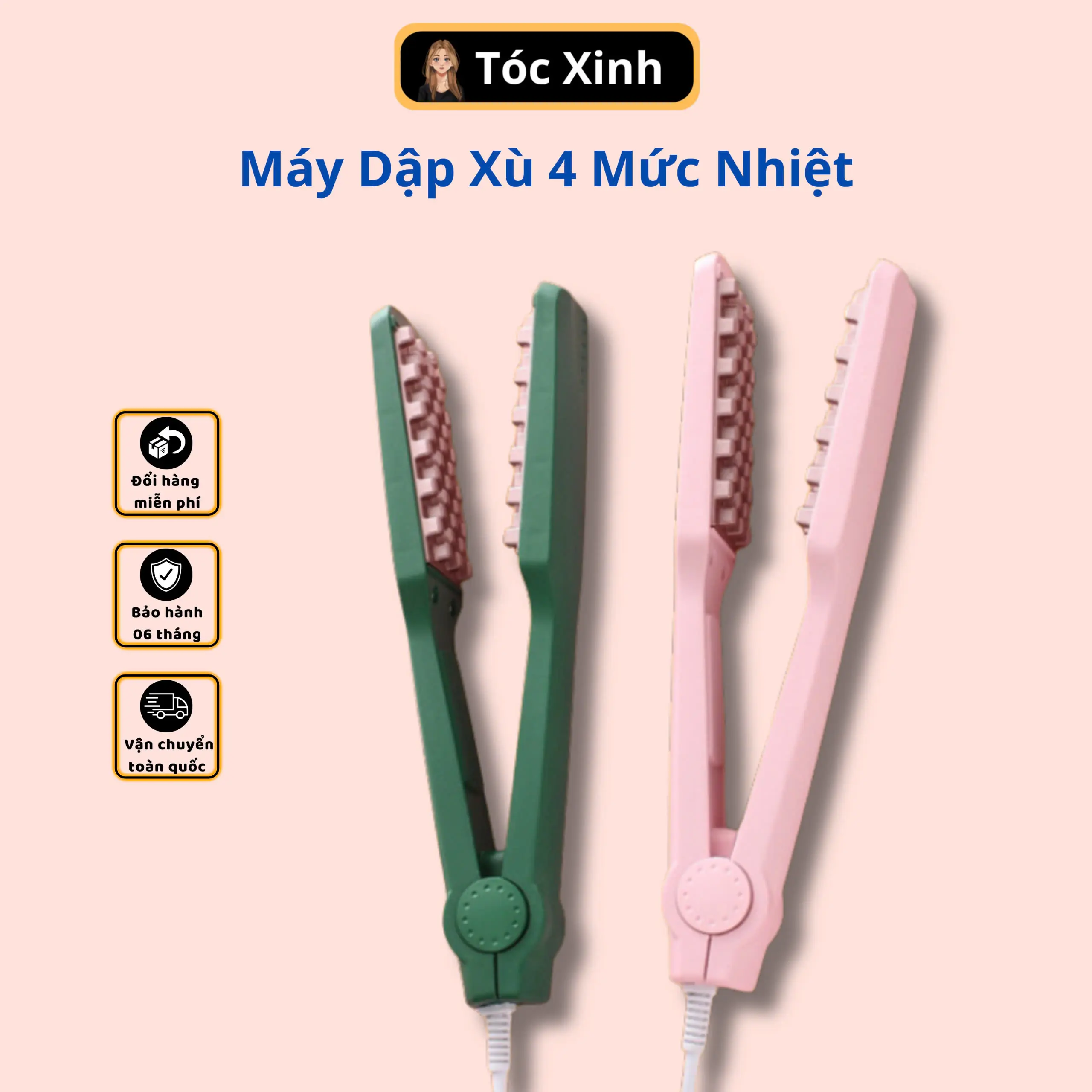 Máy dập xù Tóc Xinh 99 Dập Phồng Chân Tóc Răng Vuông 4 Mức Nhiệt DX-02
