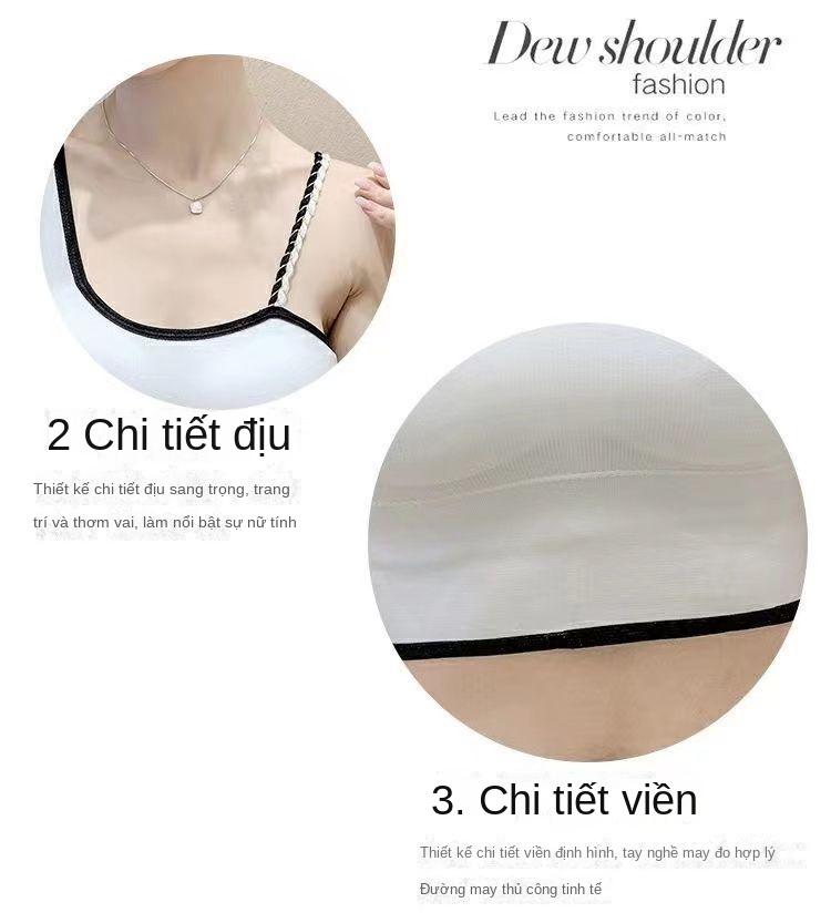 Product Introduction of Áo Vest Hai Dây Đeo Spaghetti Gợi Cảm, Có Đệm Ngực, Lớp Nền, Áo Mặc Bên Ngoài, Thiết Kế Độc Đáo, Bó Sát, Áo Dễ Phối Đồ Dành Cho Nữ, Bộ Sưu Tập 23k Người 7