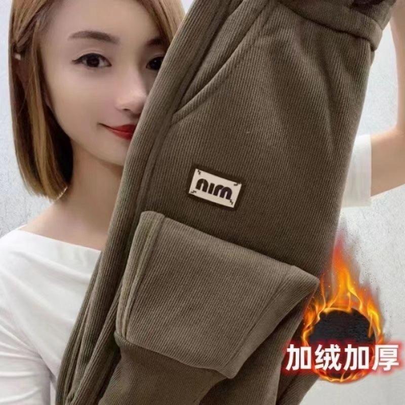 Quần Thể Thao Len Lông Cừu, Hàng Mới Về, Dày Dặn, Dành Cho Nữ, Mùa Đông, bó ống, Quần Nỉ Nhung, Có Thể Mặc Ngoài Trời, Quần Thường Ngày Thích Hợp Cho Mùa Đông 7