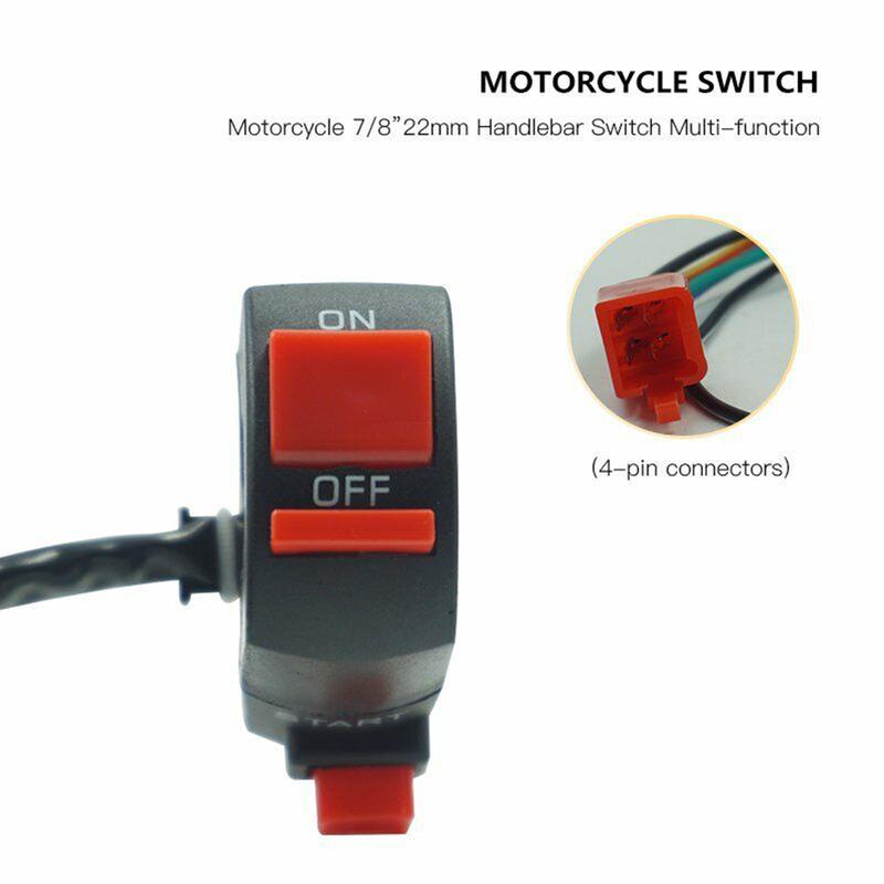 Product Introduction of Start Switch Motorcycle Switch DC12V/10A Engine Switch Assembly Fit On Most Of Motorcycles 7/8\" Motorcycle Handlebar 0
