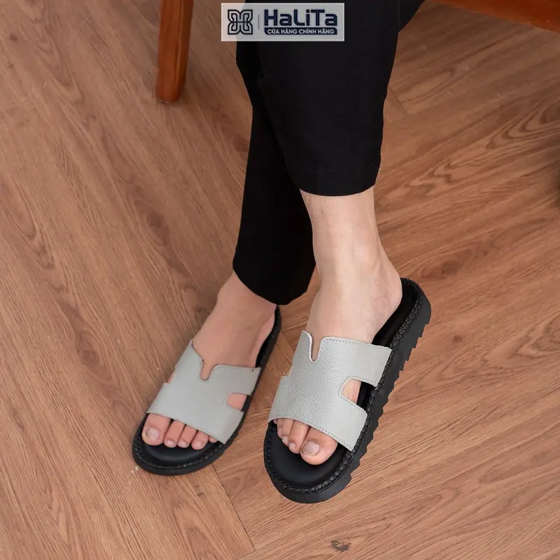 [VINHBANHBO ĐỘC QUYỀN ]  Dép Nam Doctor Chữ K Halita , Khâu Chỉ Toàn Bộ, Đế Đúc Cao Su Êm Chân.DéP Đế Bằng. 3
