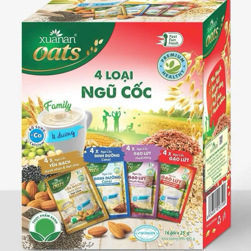 [DATE MỚI] Bột Ngũ Cốc 4 Vị Xuân An 400gr (16gói x 25gr)