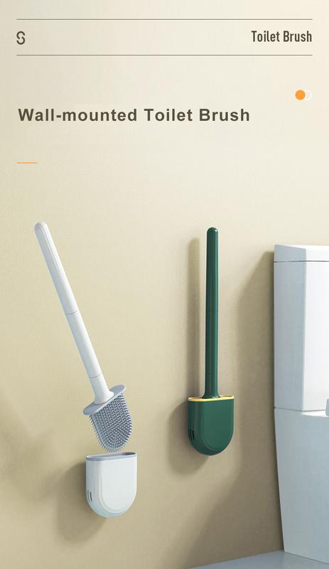Product Introduction of Bàn Chải Nhà Vệ Sinh Gắn Tường, Bàn Chải Silicon Đầu Phẳng, Chất Tẩy Rửa Nhà Vệ Sinh, Bộ Bàn Chải Làm Sạch Nhà Vệ Sinh, Phòng Tắm 6