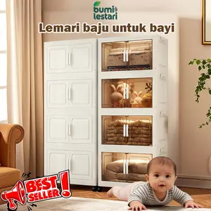[PROMO] Lemari baju untuk bayi  lemari plastik 4 5 susun + Roda lemari ala anak kost cabinet courture plastik di lemari