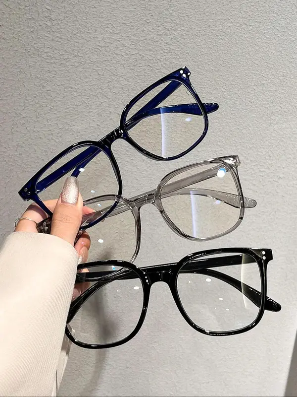Simple Square Frame Eyeglasses for Women & Men, Summer Eyeglasses for Work, Daily Clothing Decor, Student Daily Use, Girlfriend Gifts 8
