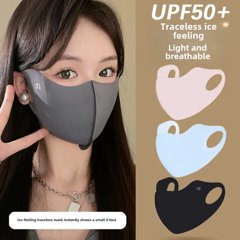 Summer Ice Silk Mask Breathable and Washable Three-Dimensional Sunscreen Mask Mask Eye Protection UV Protection