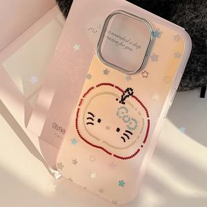 Ốp Điện Thoại Di Động Thích Hợp Cho Iphone15, Apple 16Promax, Màu Vàng Kim, Thiết Kế Ngôi Sao, Laser Đỏ, Phong Cách Hoạt Hình, Cá Tính, Thích Hợp Cho iPhone 13 Và iPhone 14, 16