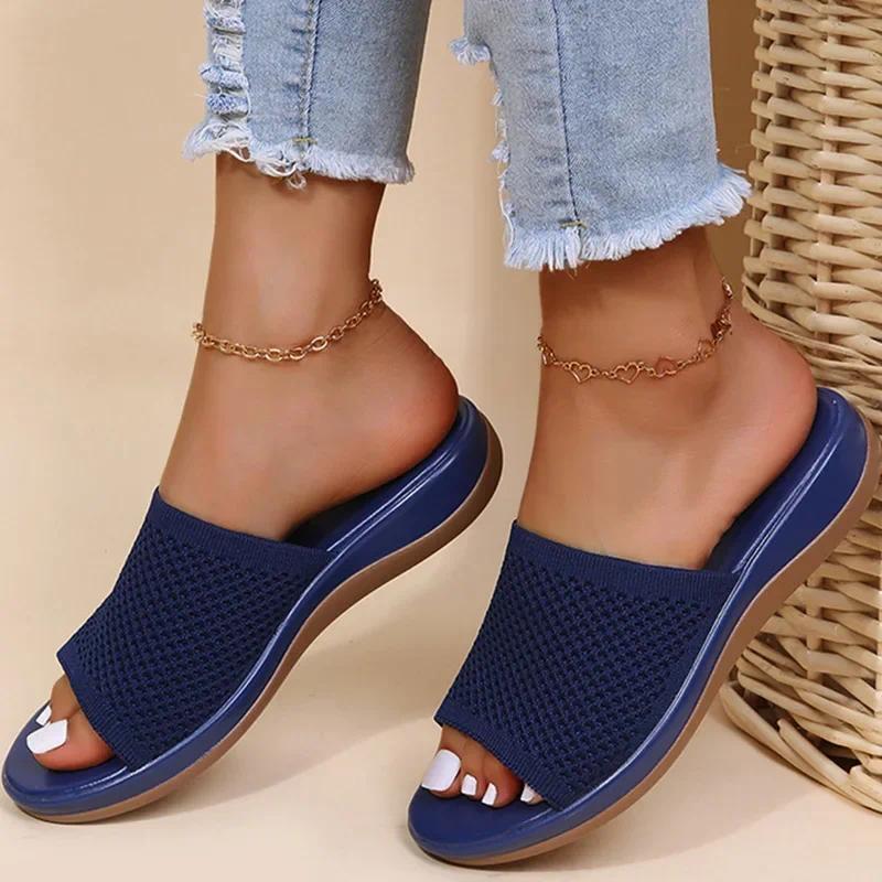 Dép Nữ, Dép Đế Bằng Mềm, Zapatos Mujer, Dép Mùa Hè, Vải Co Giãn, Giày Dép Mùa Hè, Dép Lê Thanh Lịch, Dành Cho Nữ Shoes DéP 3
