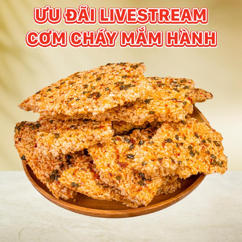 ƯU ĐÃI LIVESTREAM Cơm cháy đáy nồi mắm hành túi 500gr - Bếp Chè Thái Snack Ăn Vặt