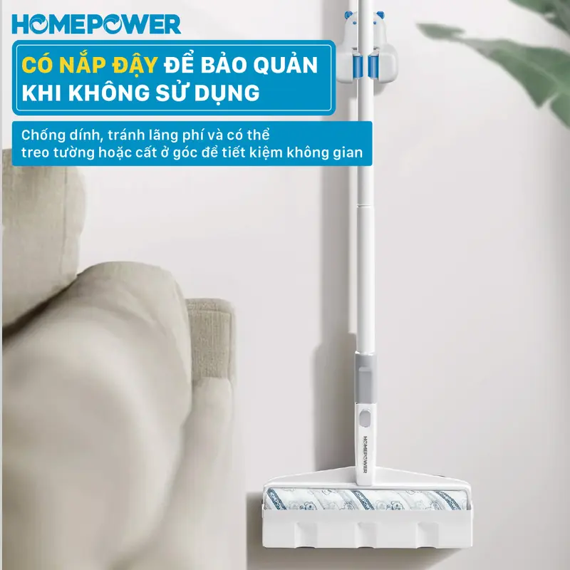 Cây lăn bụi sàn nhà 24cm CB-01 Homepower 60 tờ/cuộn - Keo siêu dính, tay cầm dài, kích thước lớn 5