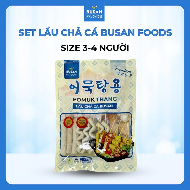 (KHÔNG GIAO MIỀN BẮC) Lẩu Chả Cá Hàn Quốc Set 3-4 Người Mẫu Mới BUSAN FOODS Gồm Chả Cá Busan Tổng Hợp Xiên Sẵn Cùng Gói Gia Vị Nêm Lẩu, Lẩu Chả Cá, Lẩu Chả Cá Xien Que