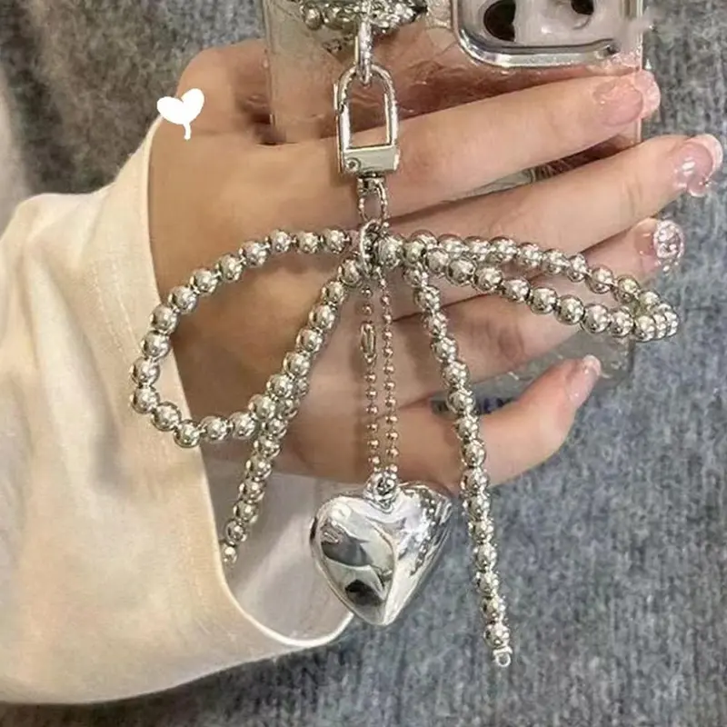 Mặt Dây Chuyền Trái Tim, Thiết Kế Thắt Nơ Đơn Giản, Quyến Rũ Túi, Mặt Dây Chuyền Túi, Phụ Kiện Túi 0