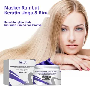 Masker Rambut Ungu EELHOE Melembapkan Ujung Rambut Terbelah, Rambut Kering Perm, dan Masker Melembapkan Rambut Halus Conditioner Vitamin Haircare Shampoo Perawatan Ketombe Kutu