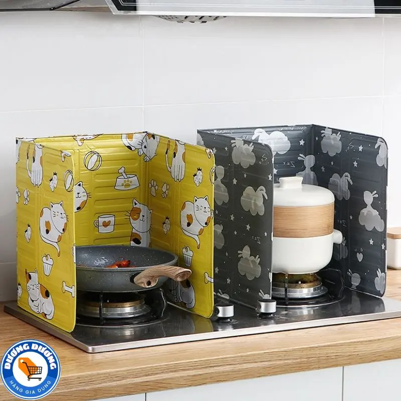 Tấm Chắn Chống Bắn Dầu Mỡ Cách Nhiệt Họa Tiết Dễ Thương - Dụng Cụ Chắn Bếp Chống Dầu Mỡ - Miếng Chắn Gió Bếp Ga Tiện Dụng