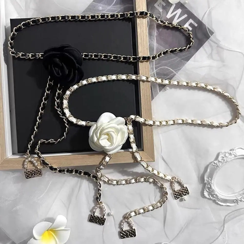 Waist Chain Sweet Simple Metal Chain Flower Decoration Ladies Thin Belt High-end Fashion Accessories