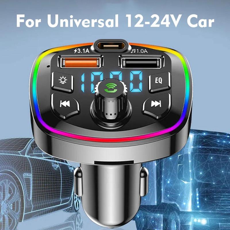 Product Introduction of Car Hands-Free Bluetooth-compaitable 5.0 FM Transmitter Car Charger USB Audio Kit Receiver J5N2 31