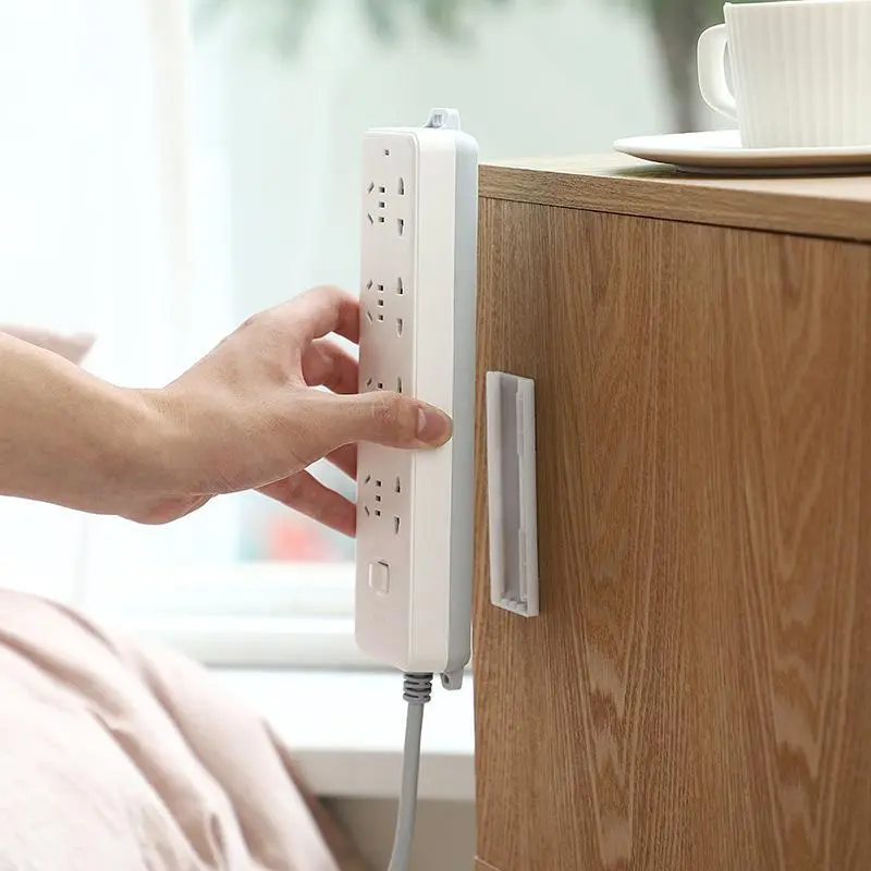 Wall Mounted Power Strip Holder, Punch Free Self Adhesive Power Strip Holder, Power Strip Fixer for Home Office