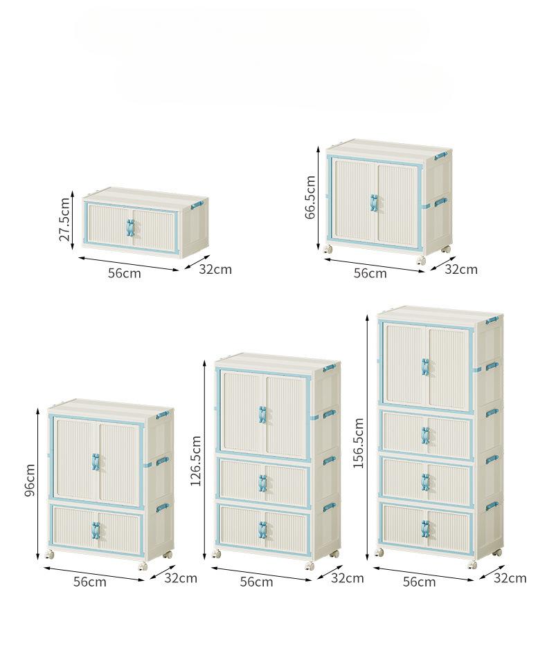 Product Introduction of Household Wardrobe Installation-Free Clothing Storage Cabinets Open Door Foldable Transparent Storage Box Multi-Layer Plastic Locker Organiser 11