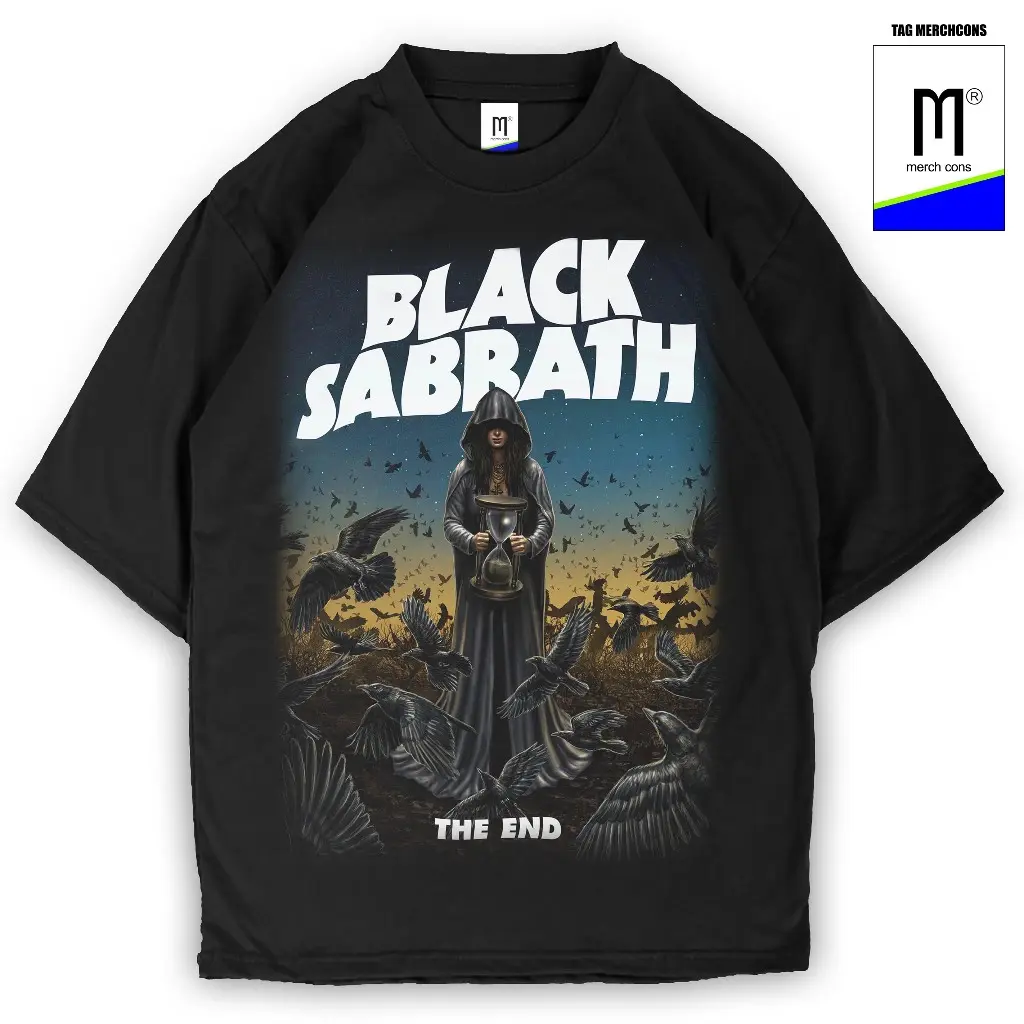 BAJU TSHIRT KAOS METAL BLACK SABBATH THE AND TAG MERCHCONS COTTON COMBED 24 S PREMIUM OVERSIZE Kerah yang diperkuat