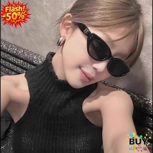 แว่นกันแดดทรงแคทอาย สำหรับผู้หญิง ป้องกันแสงแดด UV400 แว่นตาเฟรมเต็ม แว่นตา แว่นตาพลาพอเรท สีดำ sunglasses แว่น แฟชั่น
