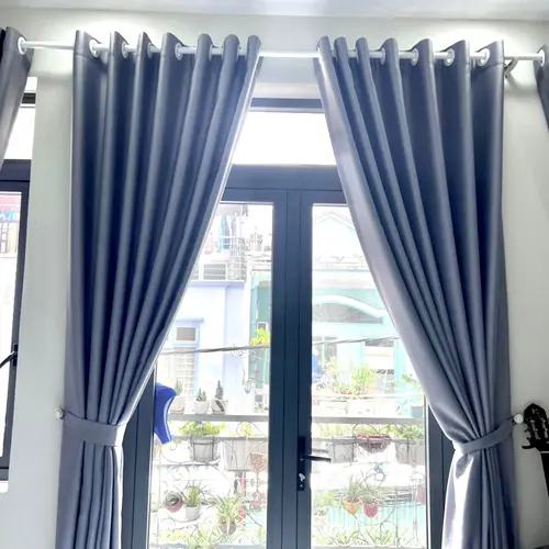 Rèm cửa màu XÁM CHÌ, CHƯA BAO GỒM THANH TREO, chống nắng 95%, vải gấm 3 lớp, dễ phối màu, rèm che cửa sổ, rèm cửa chính, cửa đi, rèm che phòng ngủ, gác trọ, làm vách ngăn phòng lạnh.