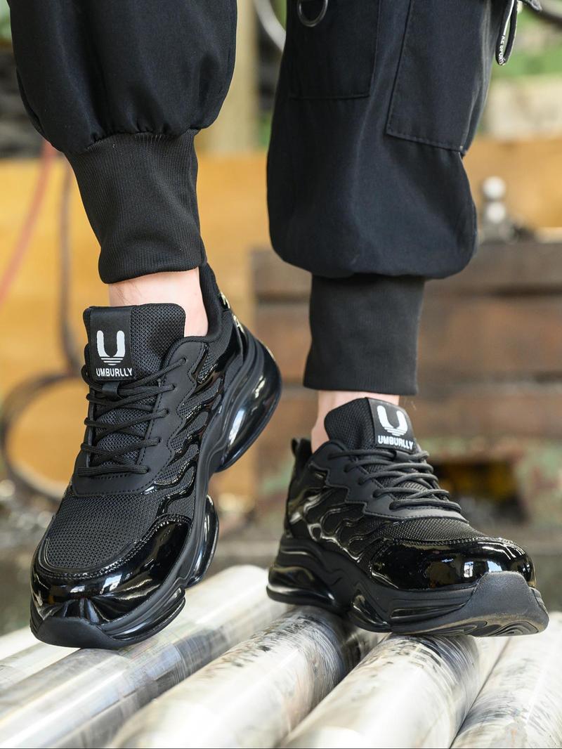 Product Introduction of Men's Fashionable Lace Up Low Top Safety Shoes, Casual Comfortable Breathable Anti-smash and Anti-puncture Shoes for Work, Fashionable Shoes for Daily Wear, Shoes for Men 7