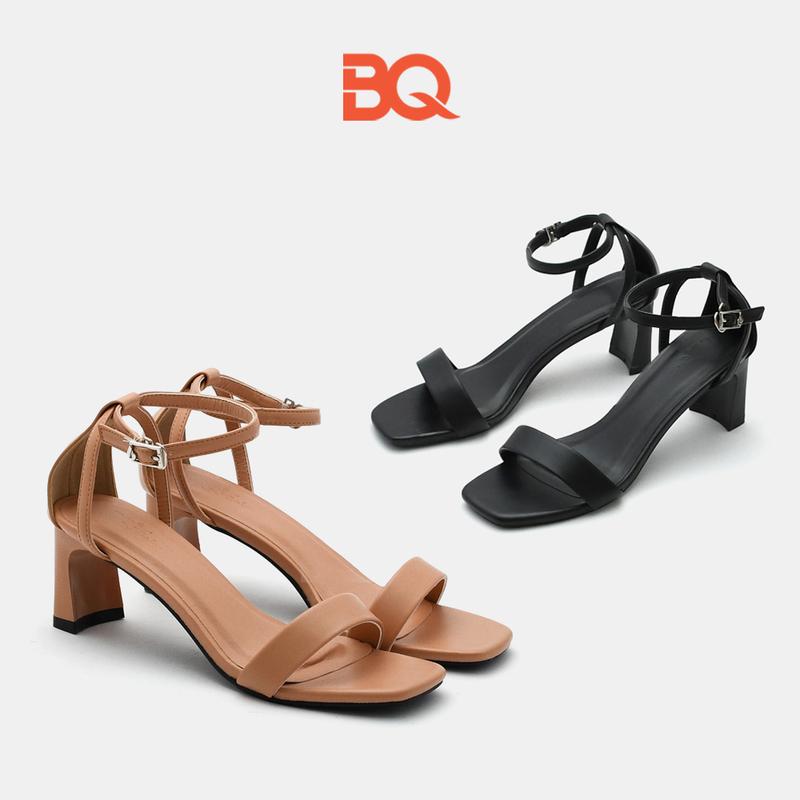 Giày sandal cao gót nữ 5p đế vuông mũi vuông BQ Gi H92 8